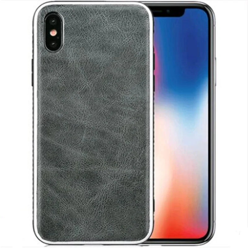 

Genuine Leather iPhone Xs MAX Phone Case Cowhide All Edges Included Cool Simple Shatter-resistant Retro Men And Women-Protective