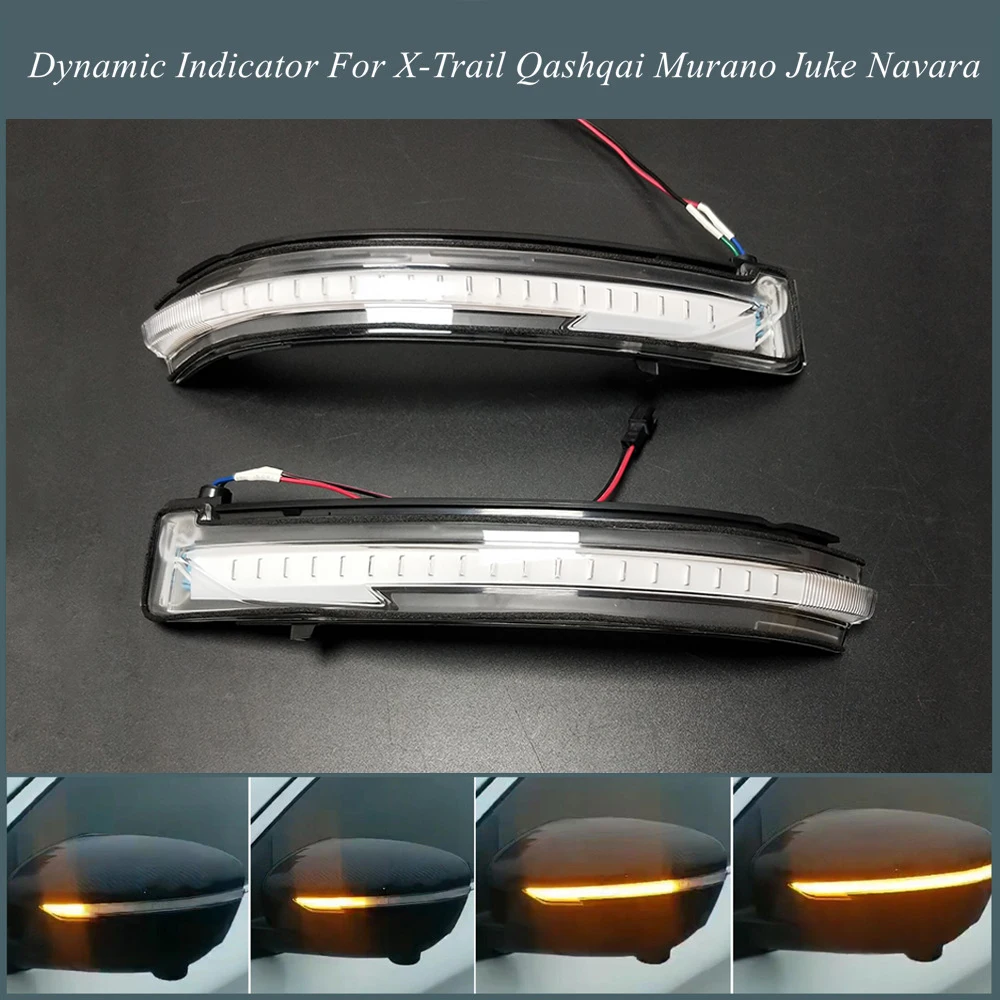 

For Nissan X-Trail T32 Rogue Qashqai J11 Murano Z52 Juke Navara Pathfinder LED Dynamic Turn Signal Side Mirror Indicator Light