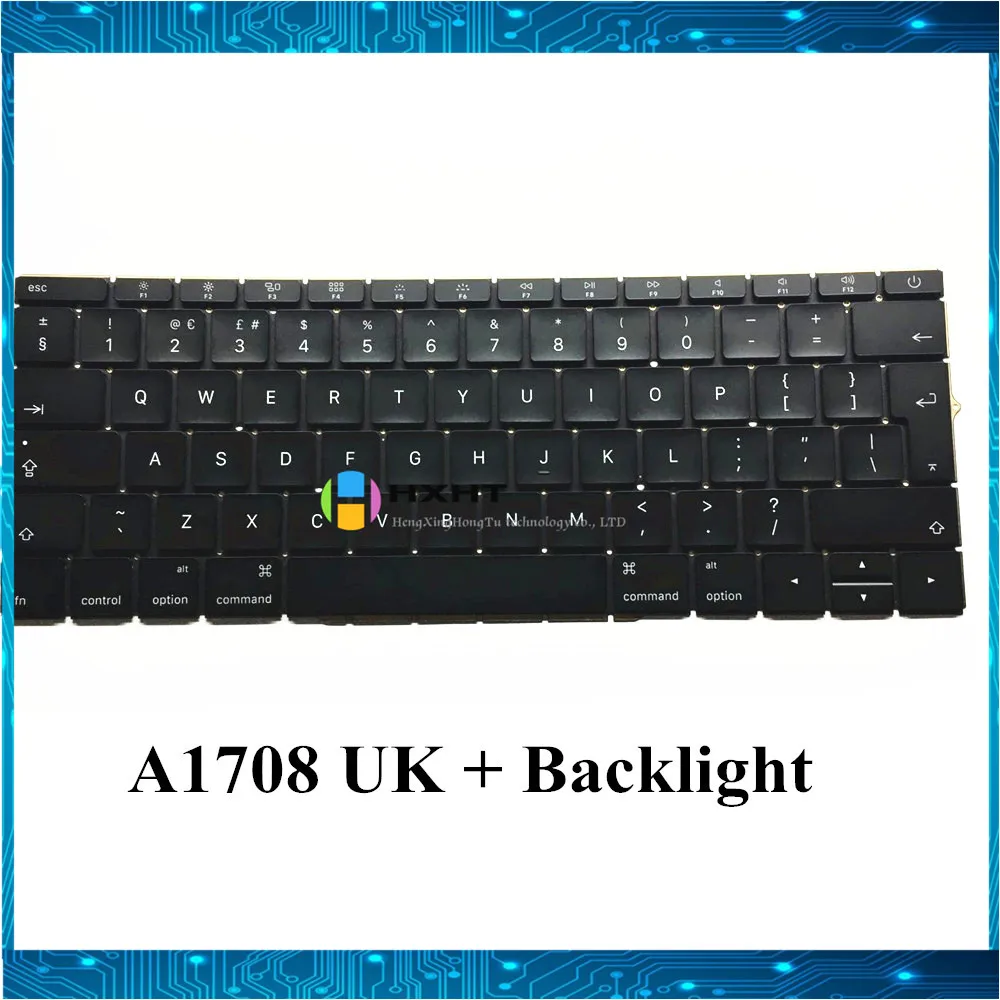 Новая клавиатура A1708 UK с подсветкой для Macbook Pro 13," retina A1708 Клавиатура ноутбука MLL42 MPXQ2 Late Mid