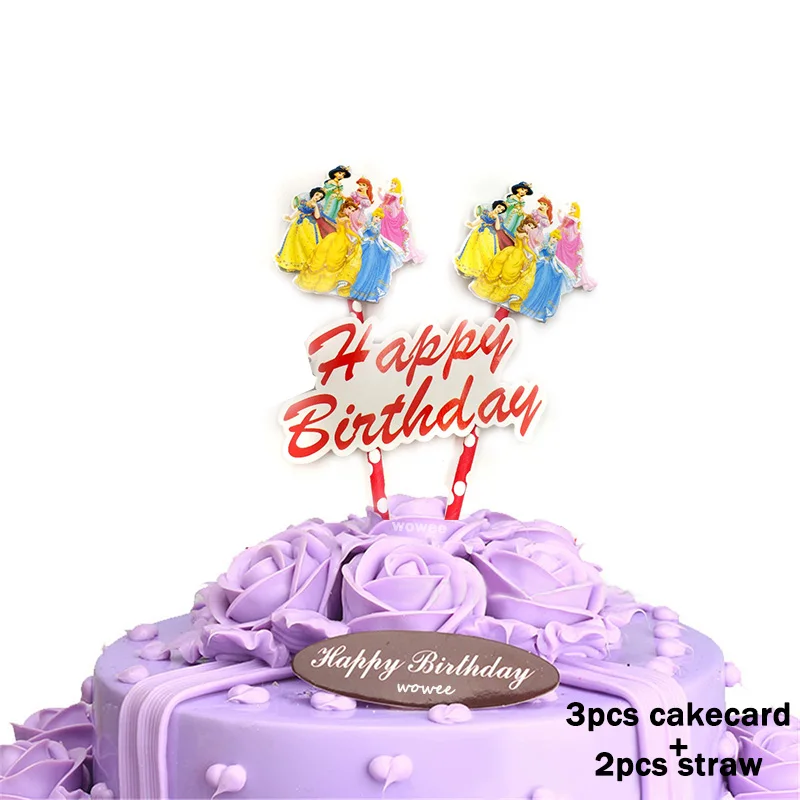 6 шт. принцесса пузырь наклейки мультфильм детский подарок на день рождения ToyChild награда вечерние сувениры DIY милые 3D стерео ПВХ пузырь Стикеры - Цвет: 1Caketopper Flag