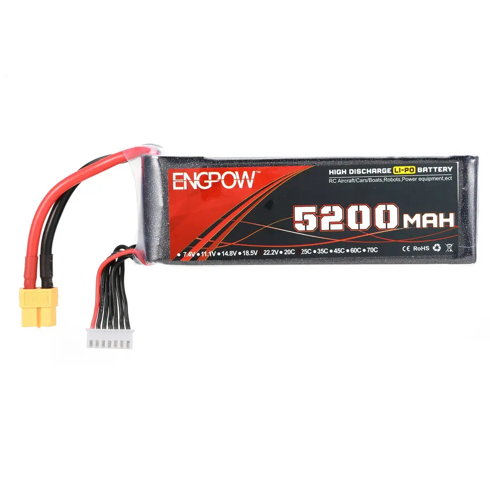 

18.5V/22.2V 5200mAh 60C 6S 1P Power Lipo Battery XT60 Plug Rechargeable for RC Racing Drone Quadcopter Helicopter Airplane