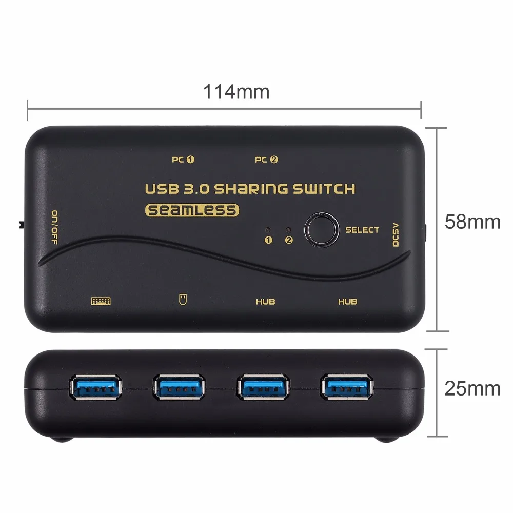 ESYNiC USB 3,0 бесшовный переключатель обмена 2 компьютера поделиться 4 USB концентратор устройств поддержка клавиатуры мышь переключение распределитель коробка