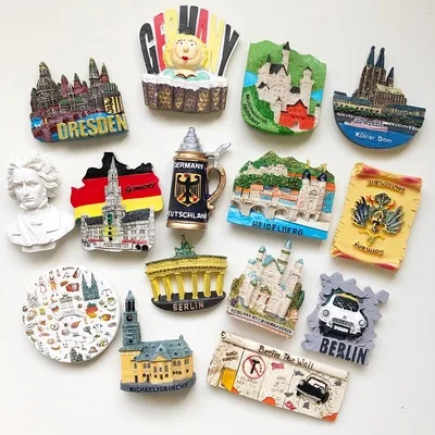 World Tourism Fridge Magnets Souvenir Germany Spain Denmark USA Austria Canada Italy Australia Norway Resin Refrigerator Sticker | Дом и сад