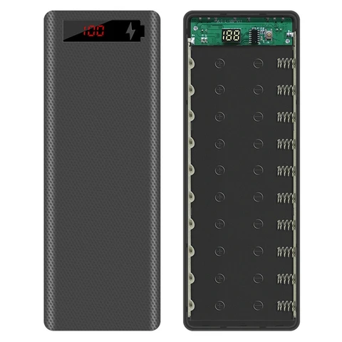 LCD Display DIY 10x18650 Battery Case Power Bank Shell Portable External Box Without Battery Powerbank Protector Drop Ship