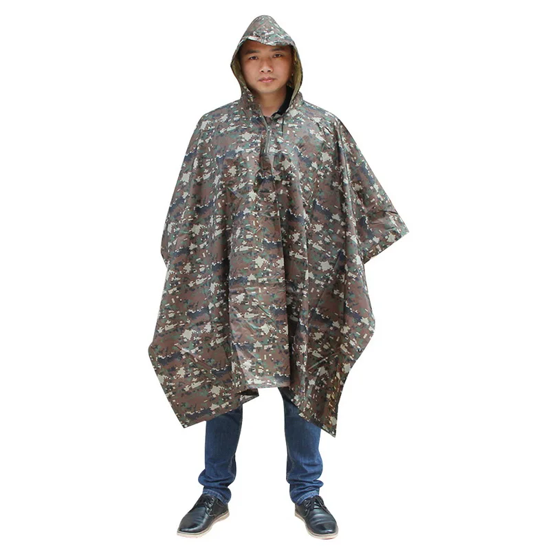 3 в 1 Камуфляжный дождевик для мужчин пончо рюкзак палатка коврик тент кемпинга