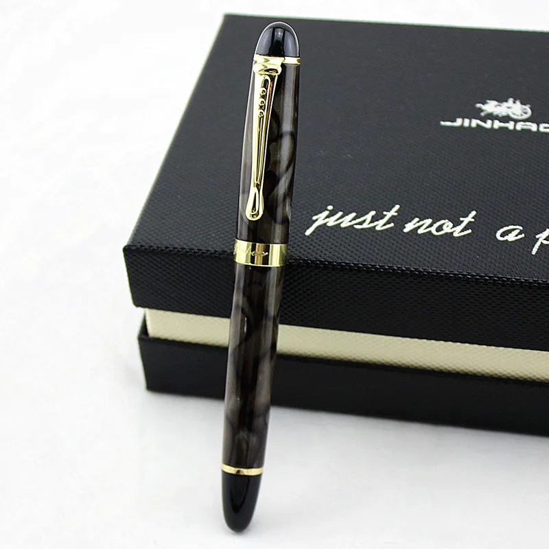 Jinhao 450, металлическая синяя Ручка-роллер, высокое качество, черные чернила, заправка 0,7 мм, бизнес-офисные ручки для подписи, Подарочные канцелярские принадлежности - Цвет: L