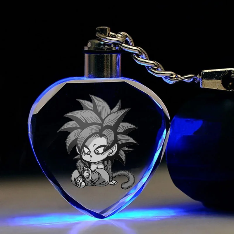 14 Аниме Dragon Ball брелок Сон Гоку Мастер Роши Тянь Шинхан куририн Вегета в форме сердца кристалл брелок милый забавный мультфильм - Цвет: 14
