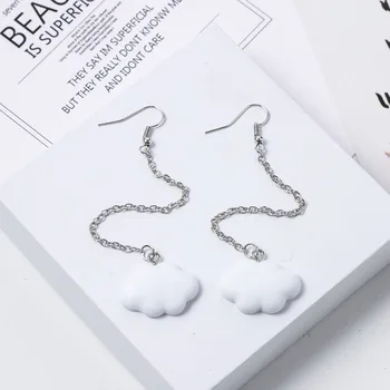 

Fashion Personality White Clouds New Acrylic Cute Cloud Earrings Hot Sale Pendant Pendant Women Girls Fashion Accessories