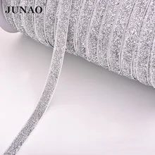 JUNAO 5yard* 10 мм серебристого и черного цвета швейная Блестящая лента блестки обвязка одежда аппликация вышивка на ткани лента для рукоделия