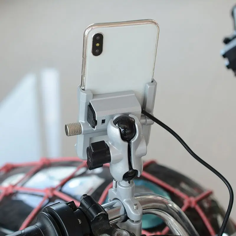 Водонепроницаемый металлический мотоциклетный смартфон крепление с Qc 3,0 Usb быстрое зарядное устройство мотоциклетное зеркало велосипедный держатель для камеры держатель samsung W91A