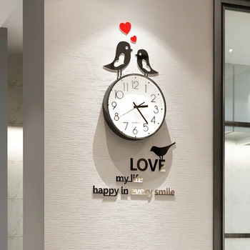 

Lovely Creative Wall Clock Living Room Nordic Modern Digital Wall Clock Silent Quartz Duvar Saatleri Home Decoration ZB50WC