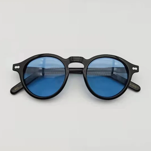 Johnny Depp Polarized Sunglasses Men Night-Vision Glasses Women Luxury Brand Vintage Round Acetate Frame LEMTOSH Sun Glasses C2