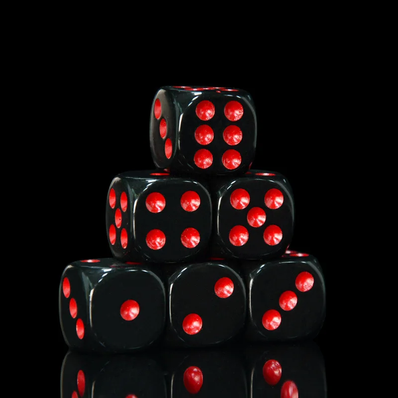 Импортные товары Горячая черная красная точка закругленные игральные кости Настольная игра маджонг аксессуары 1,6 см