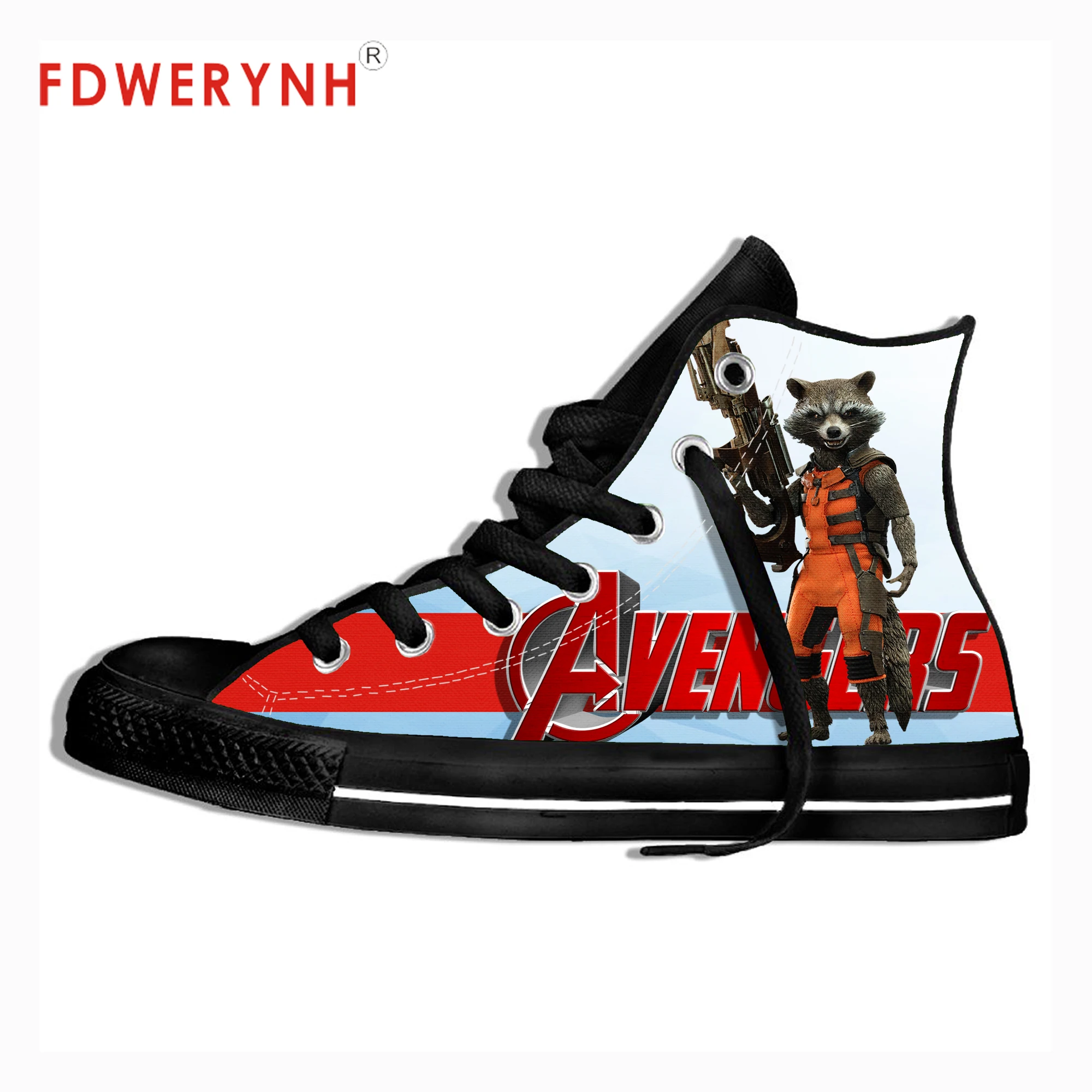 

Men Walking Shoes Men's Custom Casual Shoes Avengers Rocket Raccoon 3D Print Outdoor Leisure Mens Canvas Shoes