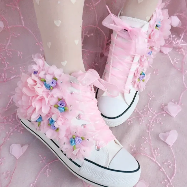2021 Women's Sneakers Casual Lace-up Shoes High Top Fashion Canvas Shoes Casual Sneakers Breathable Driving Vulcanize Lovers 