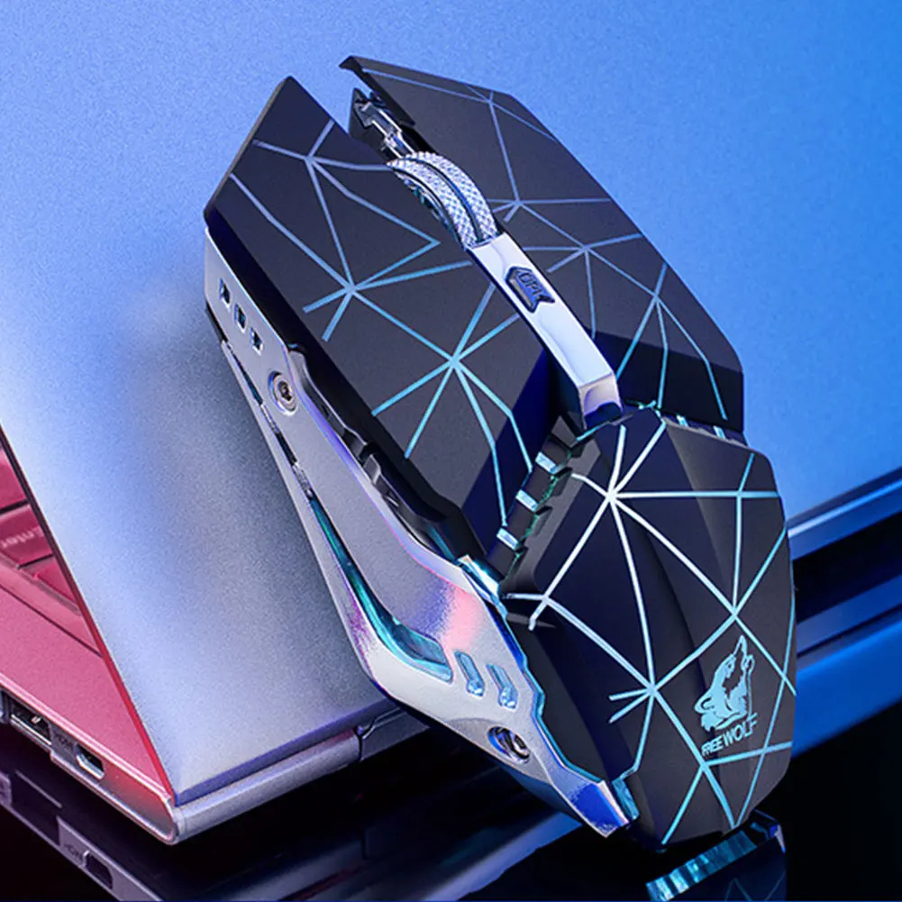 X11 2,4G USB перезаряжаемая эргономичная для ПК блестящая универсальная игровая техника офисная светодиодный Беспроводная мышь с Цветной подсветкой