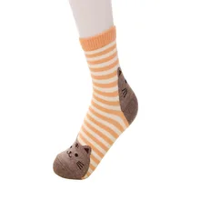 5 пар, женские носки, дамские милые хлопковые носки с принтом кота, эластичные повседневные теплые забавные носки с рисунками, подарок на Рождество