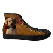 Doginthehole/Женская прогулочная обувь с милым животным принтом; Высокая парусиновая обувь; модные тренды на плоской подошве; zapatos de mujer