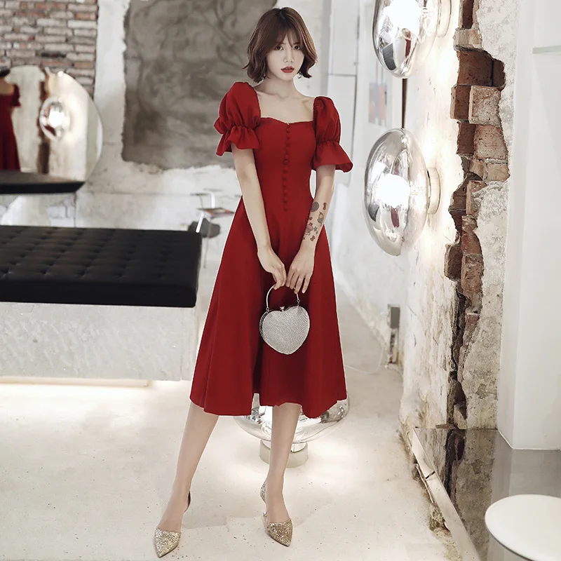 

2020 Limited Short Vestido Longo Toast The Bride Recalls New 2020 Marriage Engagement Under Long Show Thin Dress, Dress Woman