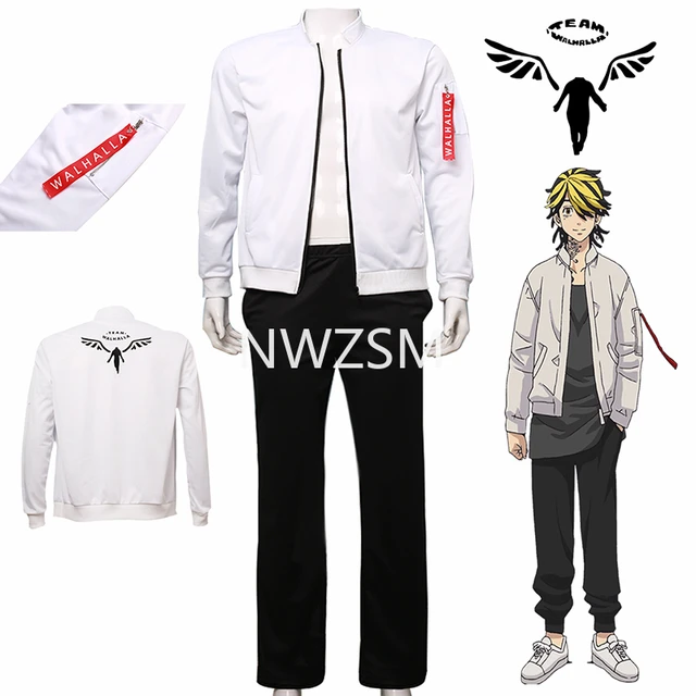 Anime Tokyo Revengers Keisuke Baji Kazutora Hanemiya Cosplay White Jacket  Costume Valhalla Angel Baseball Coat - AliExpress