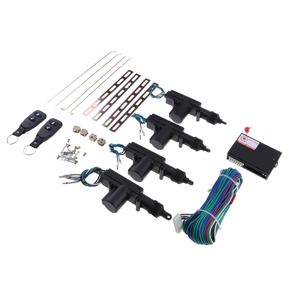 4 Door Power Central Lock Kit w/2 Keyless Entry Car Remote Control 