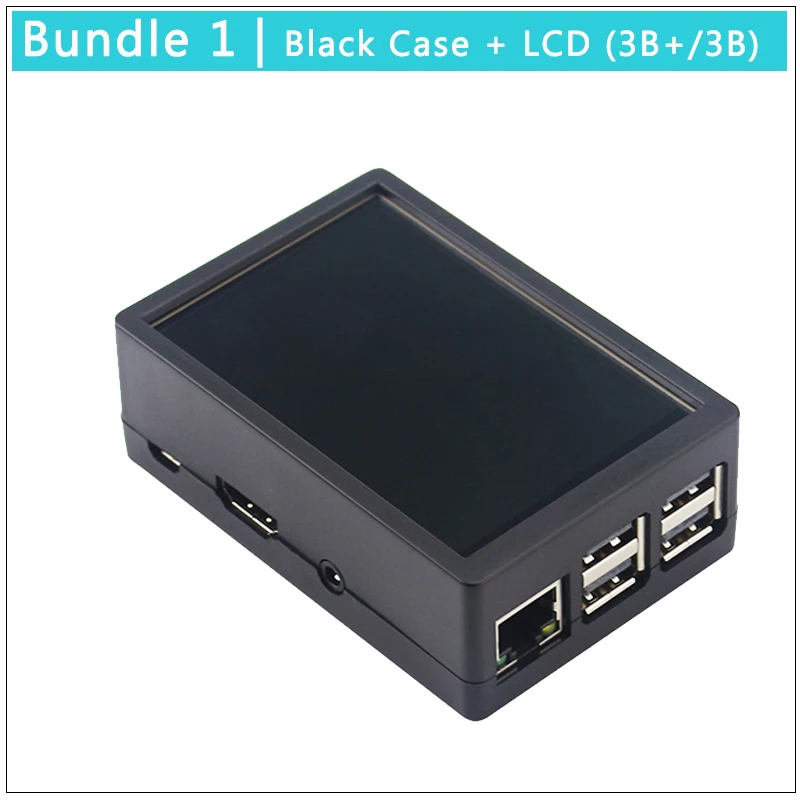 Raspberry Pi 3 Model B+ 3,5 дюймов сенсорный экран 480*320 TFT lcd+ ABS Чехол черный серый коробка также для Raspberry Pi 4 Модель B/3B - Цвет: Bundle 1