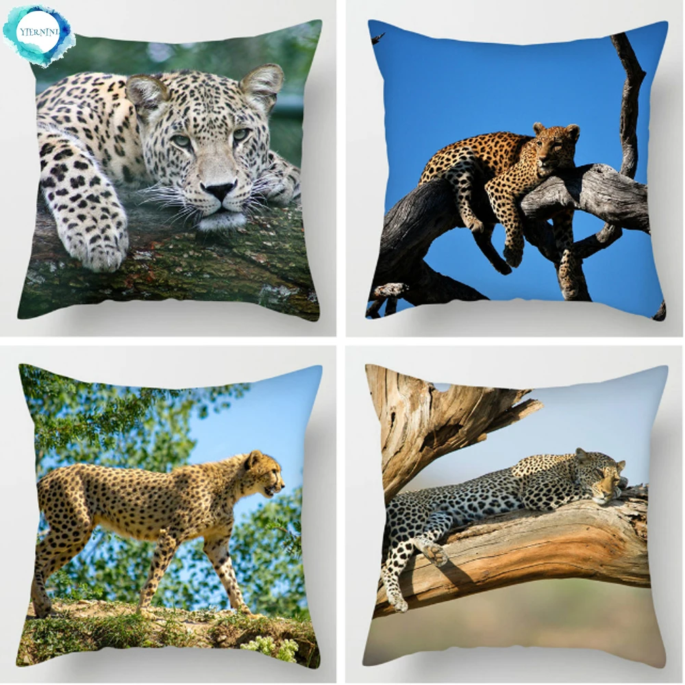 Animal Cheetah Leopard Decorative Cushion Cover Polyester Pillow Cover Cushion Pillowcase For Home Sofa Decor Fundas De Cojin Cushion Cover Aliexpress