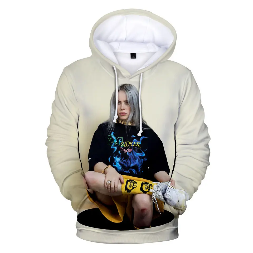 Классический тренд Billie Eilish 3D толстовки Толстовка для мужчин и женщин Billie Eilish толстовки с капюшоном осенне-зимняя одежда Топы - Цвет: 19