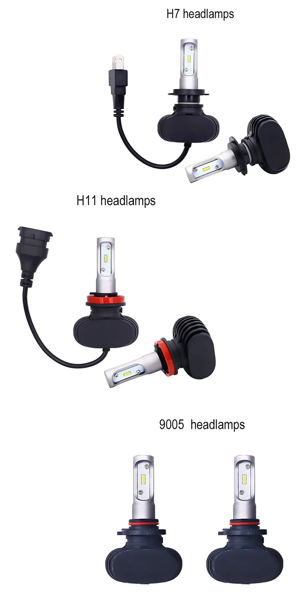 DS 2 шт. S1 Led H1 H3 H4 H7 H11 H13 9005 9006 9007 9004 фар автомобиля Автомобильная Противо-Туманная лампа 50В, 8000LM автомобильной лампы чипы CSP 6500K