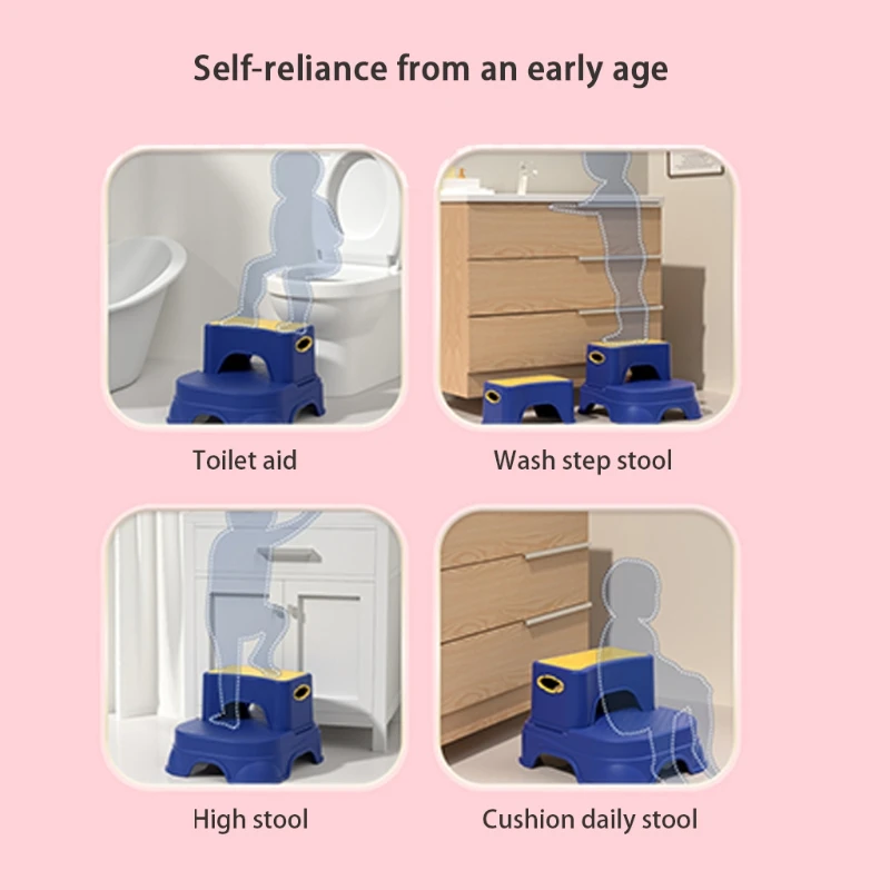 Two Step Stool for Kids Toddler Safety Bathroom Step Stools Detachable Potty Stools Kitchen for Children