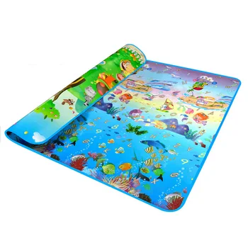

Double Side Waterproof Baby Toddler Soft Crawling Mat Picnic Blanket Play Mat-Animal car+ocean
