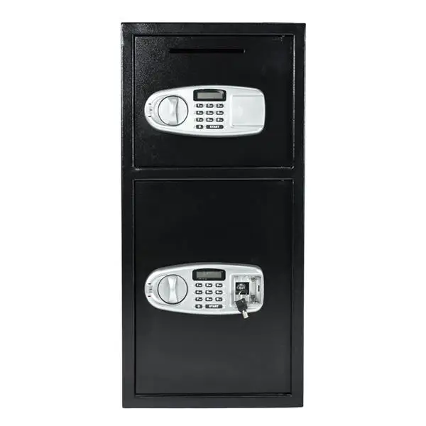 

LCP-77 double door double door password safe 775*370*360mm black Digital Keypad Double Depository Safe