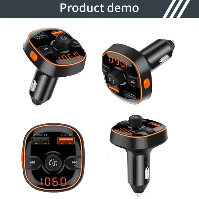 QC3.0 Bluetooth MP3 плеер в автомобиль Быстрая зарядка fm-передатчик красочный атмосферный светильник дисплей