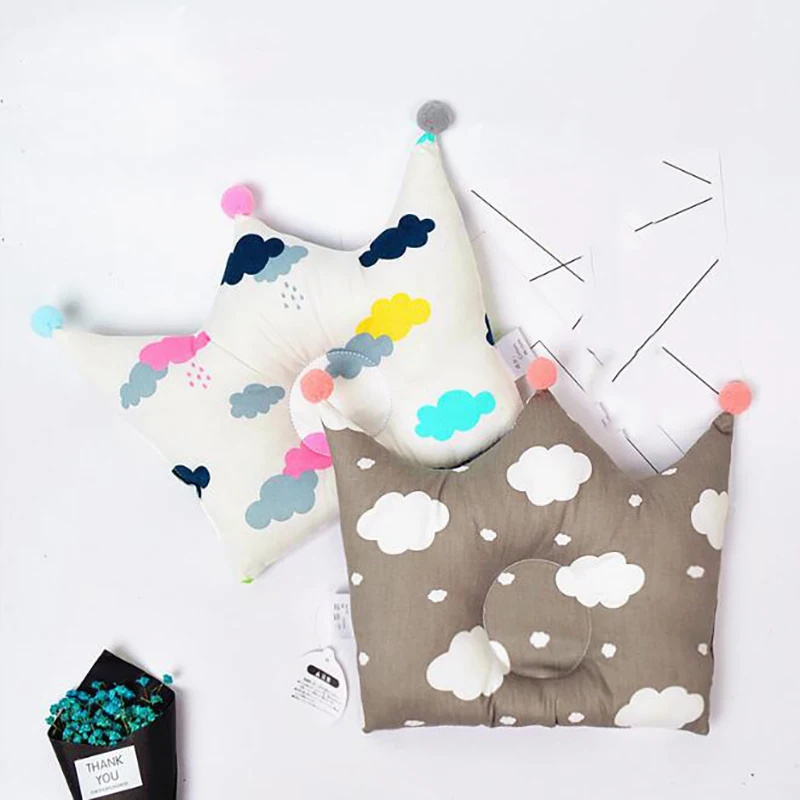 Baby Sleeping Pillows Cotton girl boy Cushion with Plush Ball Breast Feeding Pillow Cute Soft