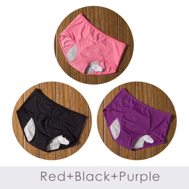 3 шт./компл. гигиенические трусики - Color: Pink Black Purple