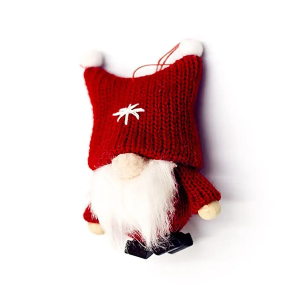 Рождественская яркая плюшевая кукла гном Сантой, рождественская елка, подвесное украшение, милая кукла, подвеска, плюшевая игрушка - Цвет: 3