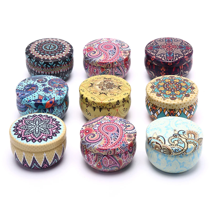 1Piece Retro Floral Tin Can Lovely Mini Gift Jewelry Tin Box Cookie Candy Tea Storage Box Candy Gift Case