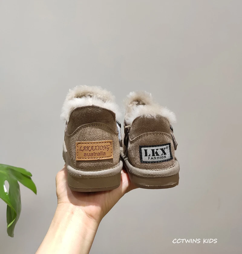 CCTWINS/детская обувь; коллекция года; модные зимние ботинки из натуральной кожи для девочек; Повседневная Теплая обувь для мальчиков; Мягкие короткие ботинки для детей; SNB046
