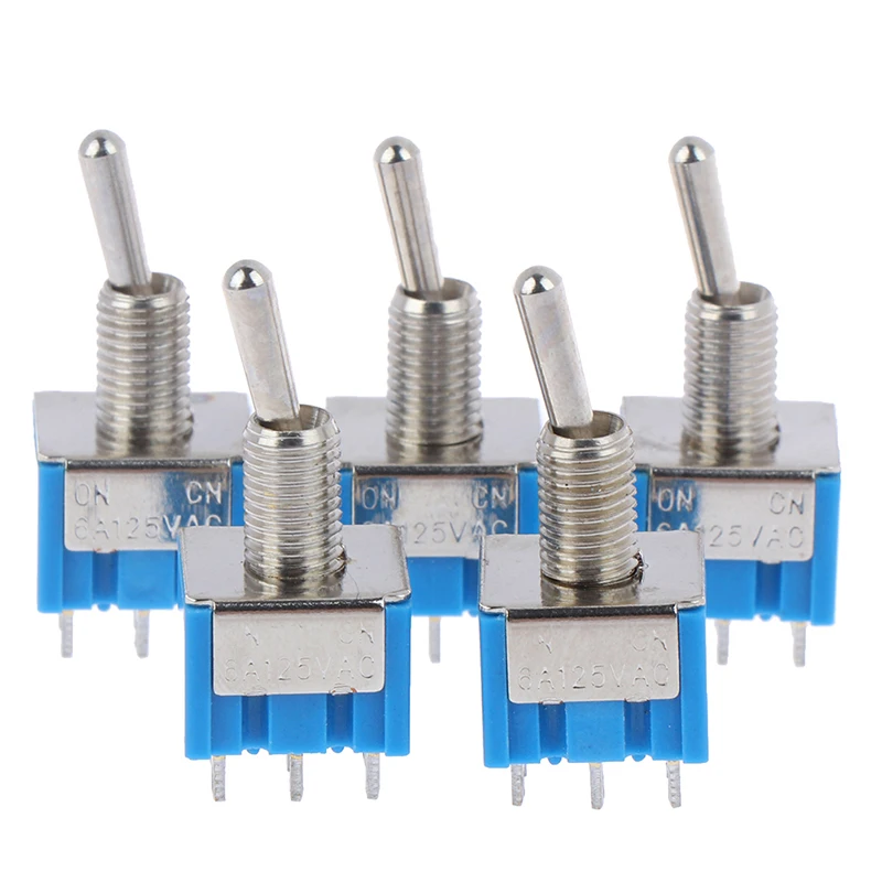 5 шт./лот MTS 202 DPDT переключатель 6A 125V AC 6 контактный вкл. Мини для включения света