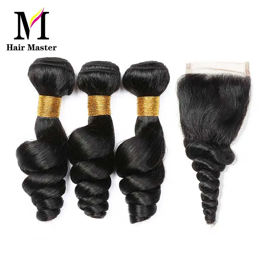 Loose Wave Bundles With Closure Brazilian Hair Weave Bundles Lace Closure With Bundles Remy Human Hair 3 Bundles With Closure