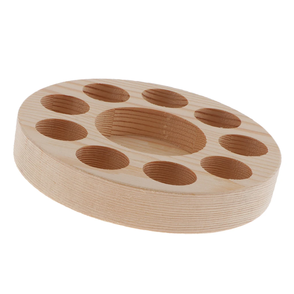 10Slot Essential Oil Organizer Rack Wooden Storage Box Case Display Stand/Holder