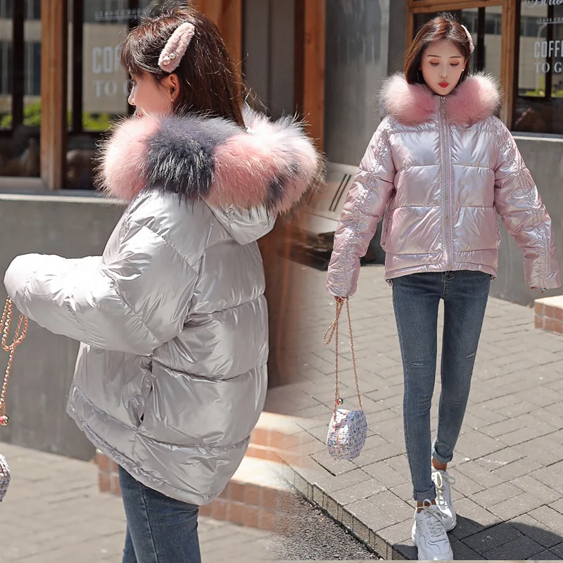 

2020 Winter Jacket Women glossy soft Down Jacket Waterproof Coat female short Outwear Thick Warm Down cotton Parka