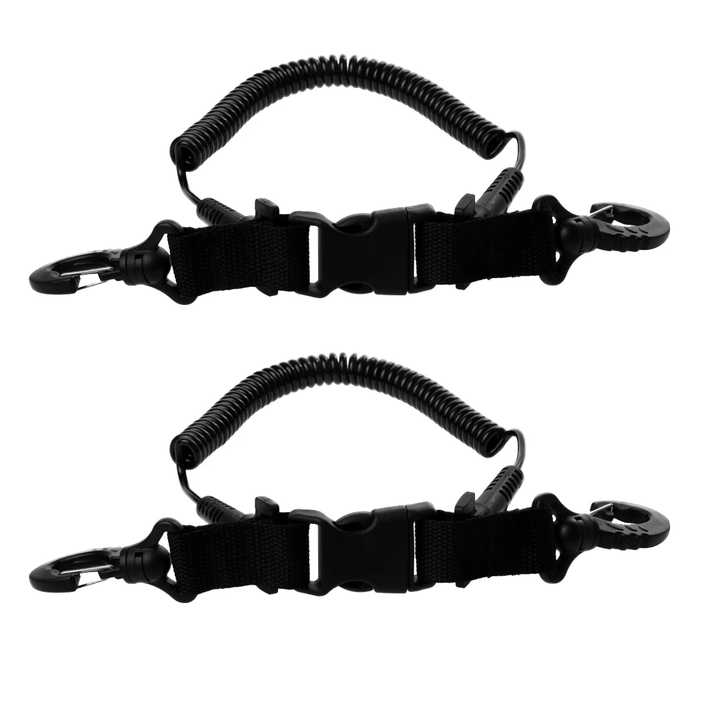 2 Piece Adult Diving Spiral Cable - Underwater Sport Camera Dive Light Safety Leash
