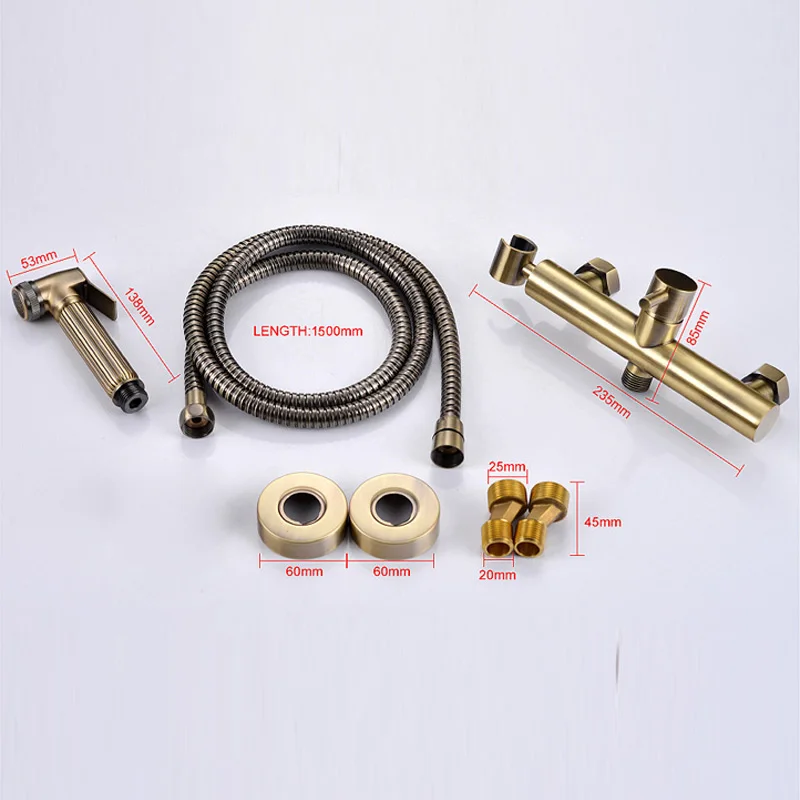 Bronze women's washer cold and hot mixer water sprinkler set cleaner European water faucet antique bidet spray faucet - Цвет: c