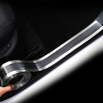 

Door Sill Scuff Plate Guards Door Sills Protector Sticker Carbon Fiber For Volkswagen VW T-Roc Troc 2018 2019 2020