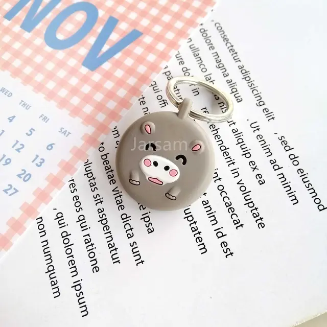 Lovely Cartoon Silicone Soft Protective Sleeve For AirTag Keychain Pet Child Anti-lost Device for Air Tag Protect Case Cover rhinoceros