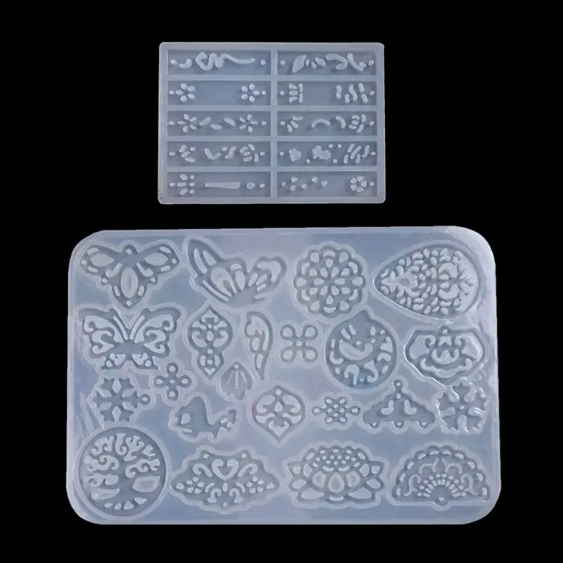 

2Pcs Ancient Hollow Flower Molds Earrings Hairpin Necklace Fan Pendants Jewelry Resin Molds Jewelry Making Tools Kit