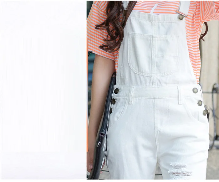 Women Jumpsuit Denim Overalls Bodysuit Salopette Femme Jean Women Ripped Hole Denim Jumpsuits Rompers