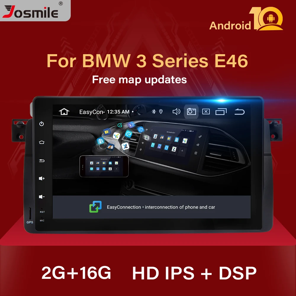 1 Din Android 10 Автомобильный мультимедийный плеер для BMW E46 M3 318/320/325/330/335 Rover 75 Coupe