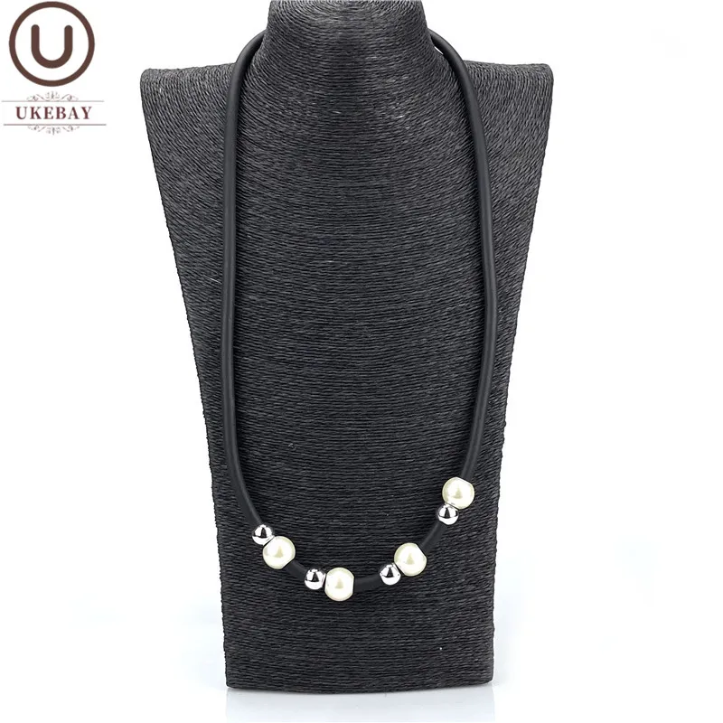 

UKEBAY New Bead Pendant Necklaces Women Statement Necklace 2020 Fashion Handmade Jewelry Pearl Accessories Soft Rubber Meterial